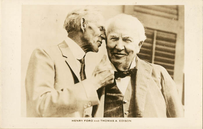 Post Card of Henry Ford and Thomas A. Edison